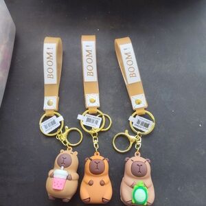 Kids Bear Keychain Set - Brown and Green
